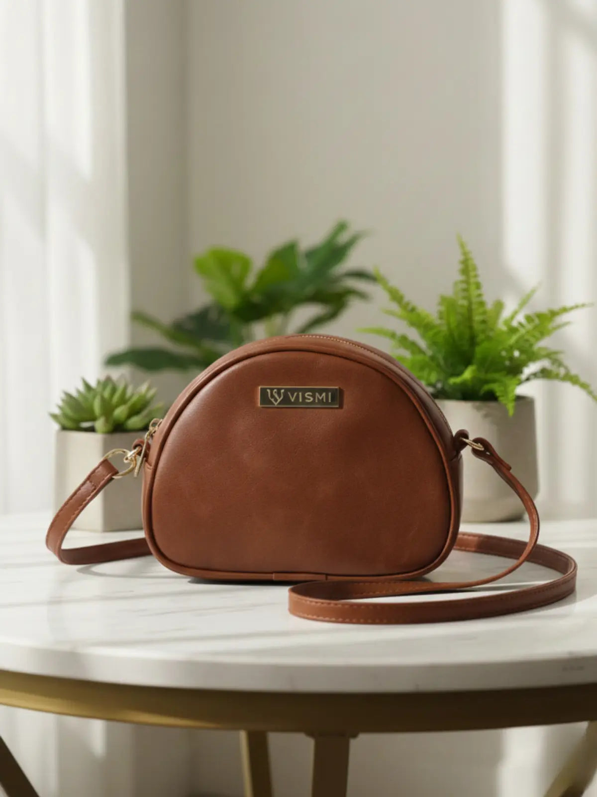 Timeless Chic Women's Sling Bag - Tan