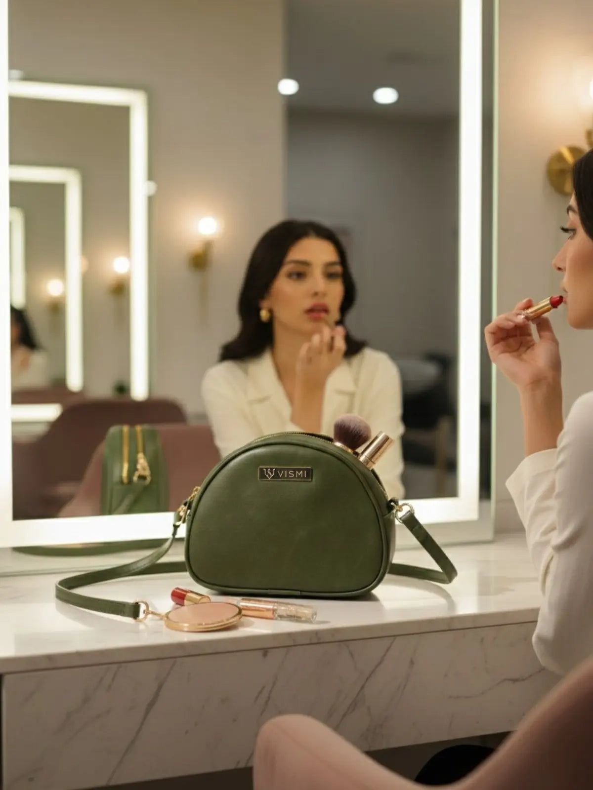 Timeless Chic Women's Sling Bag - Olive Green