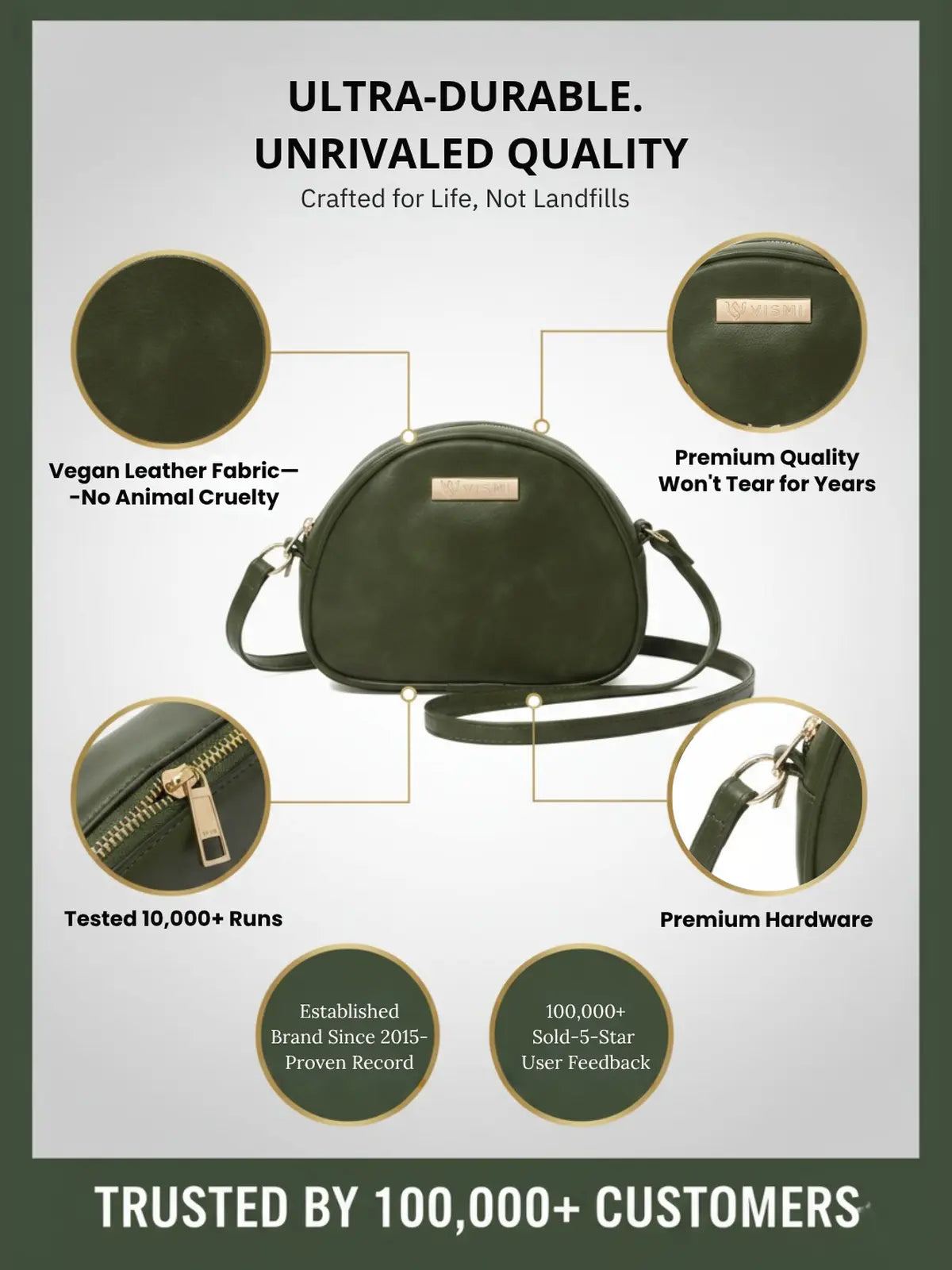 Timeless Chic Women's Sling Bag - Olive Green