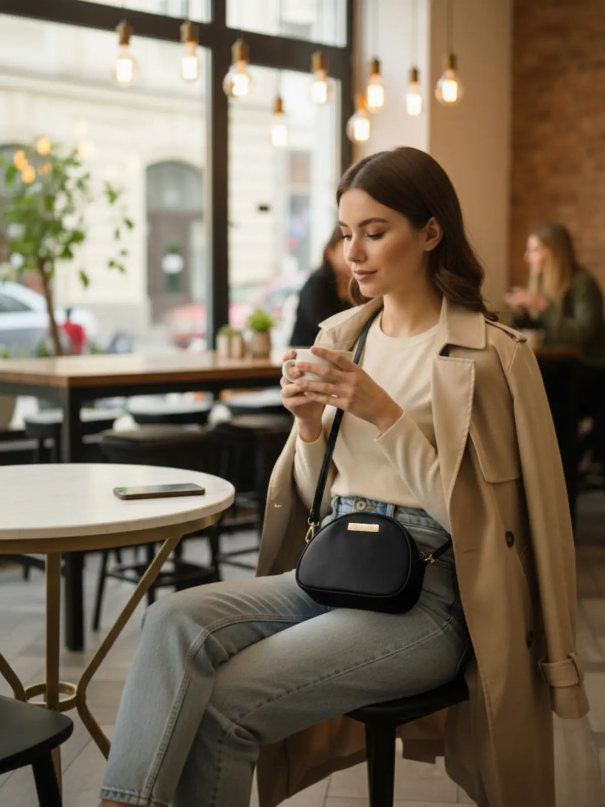 Timeless Chic Women's Sling Bag - Black
