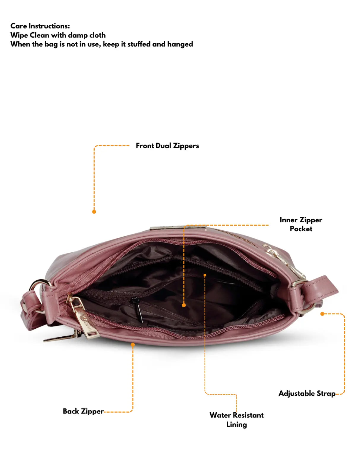 Timeless Versa Women's Sling Bag - Blush Pink