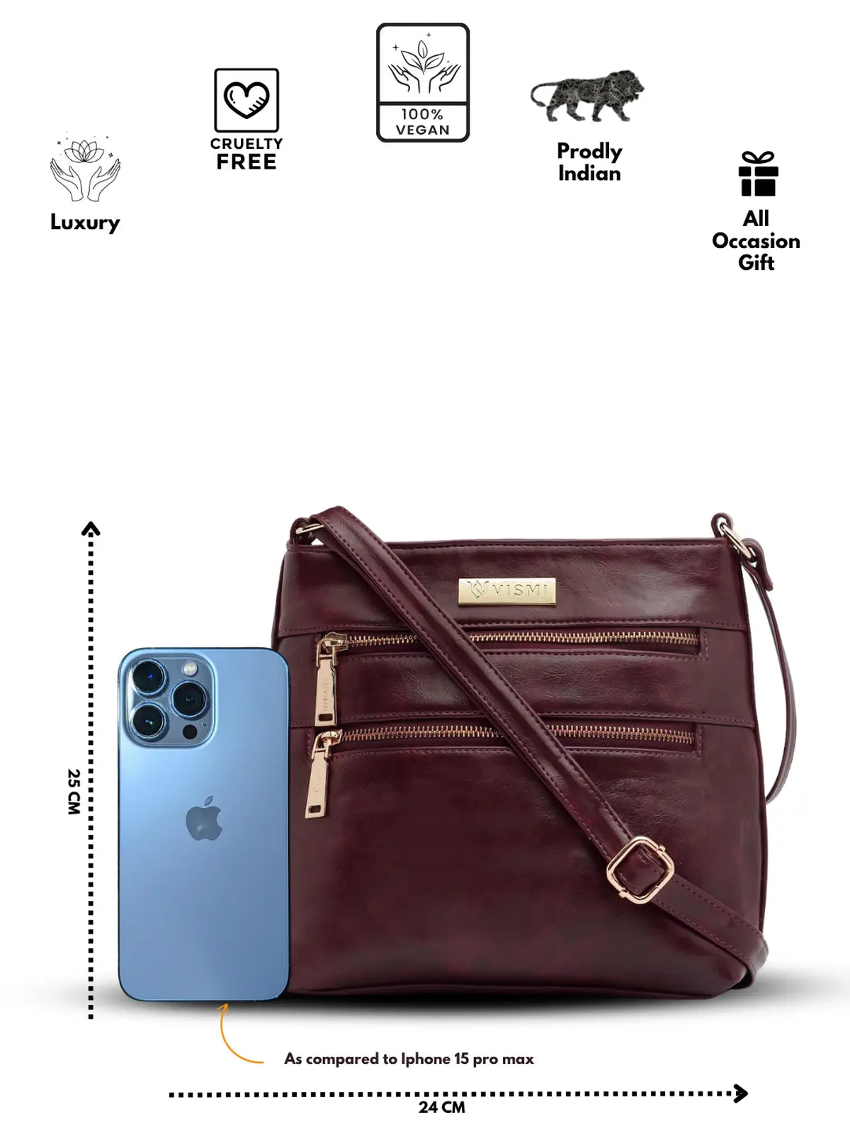 Timeless Versa Women's Sling Bag - Wine