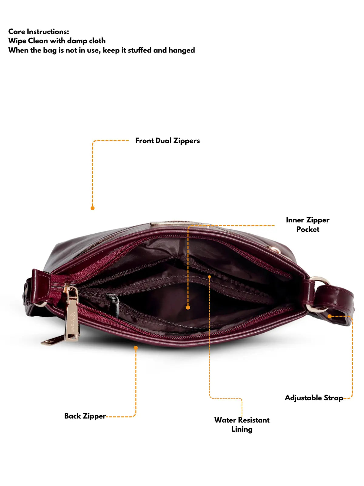 Timeless Versa Women's Sling Bag - Wine