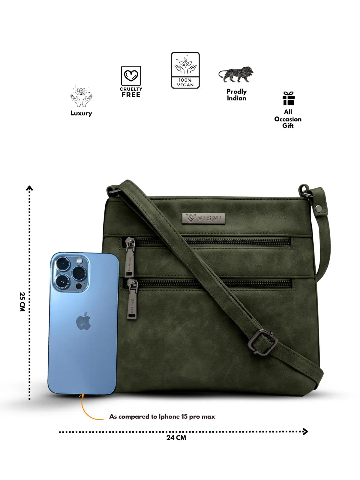 Timeless Versa Women's Sling Bag - Olive Green