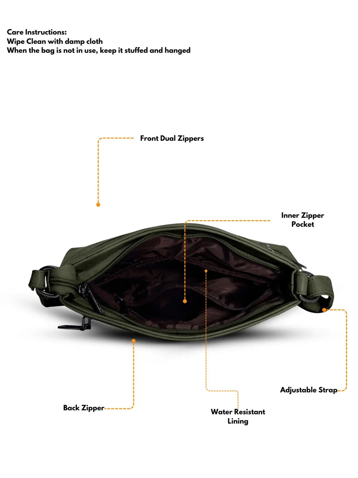 Timeless Versa Women's Sling Bag - Olive Green