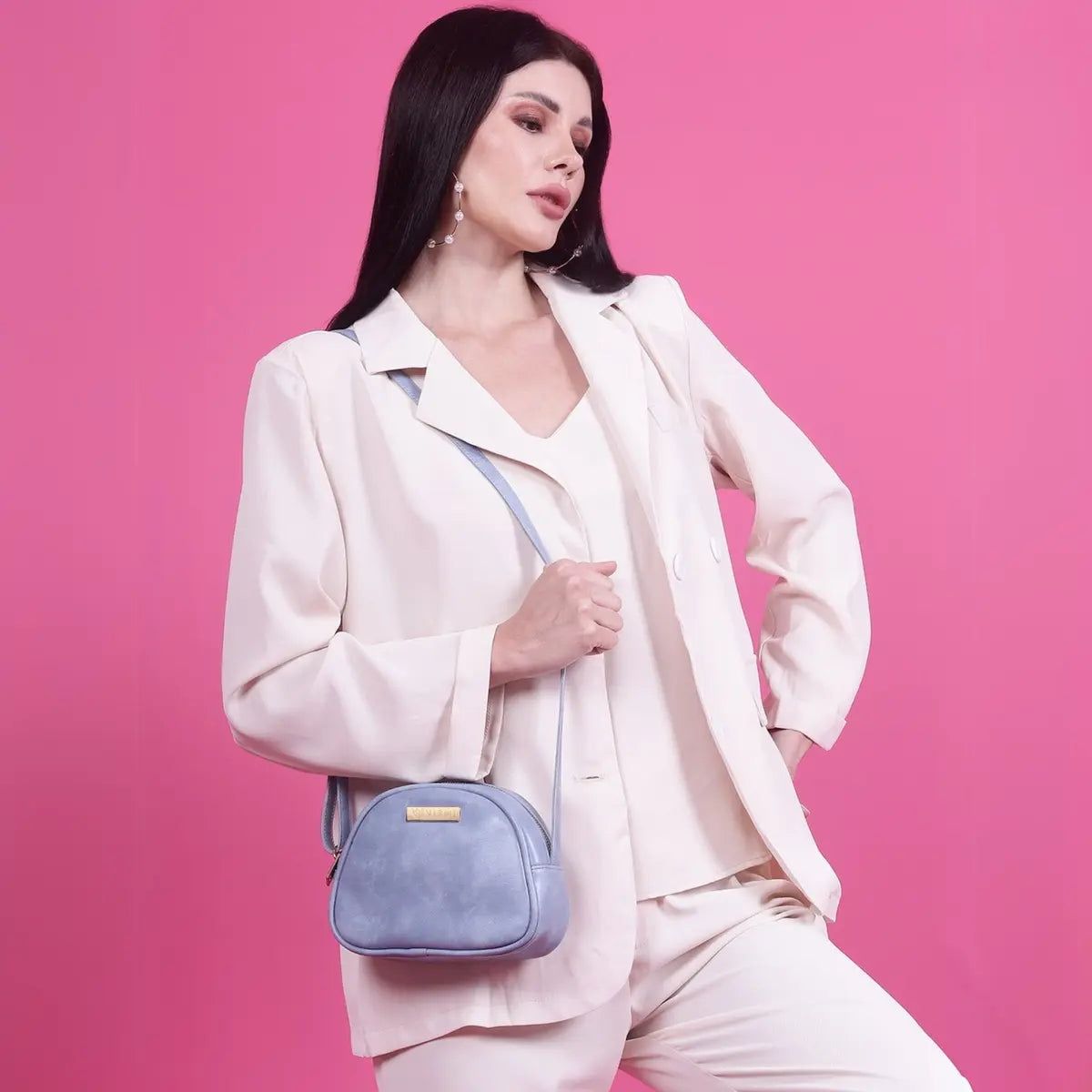 Timeless Chic Women's Sling Bag - Sky Blue