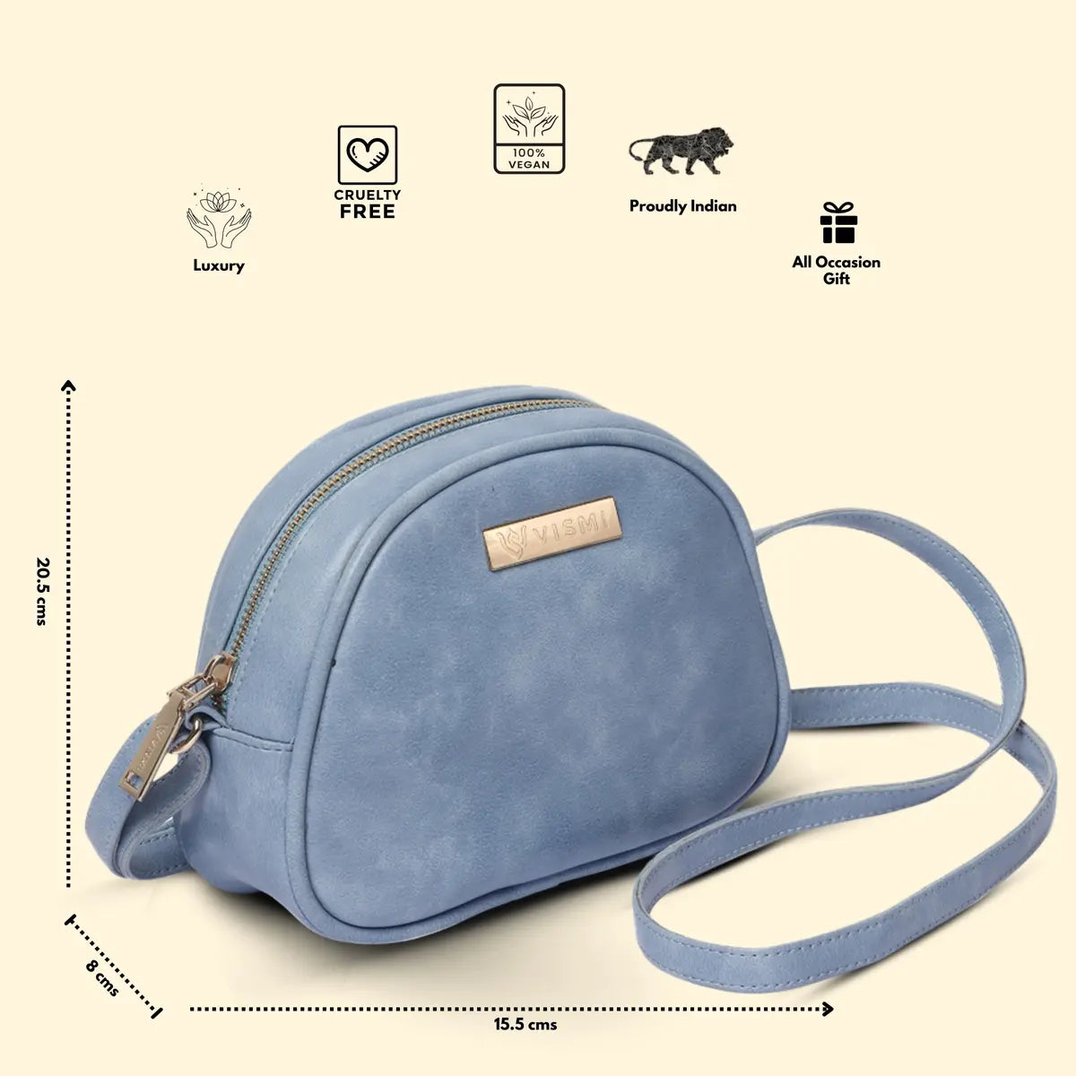 Timeless Chic Women's Sling Bag - Sky Blue