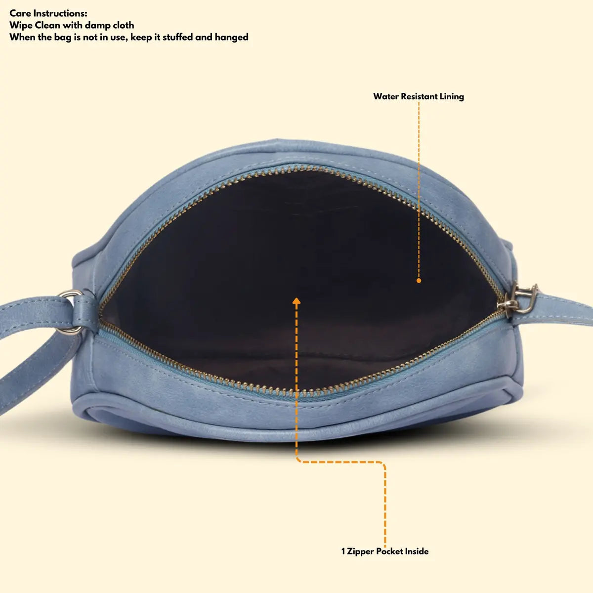 Timeless Chic Women's Sling Bag - Sky Blue
