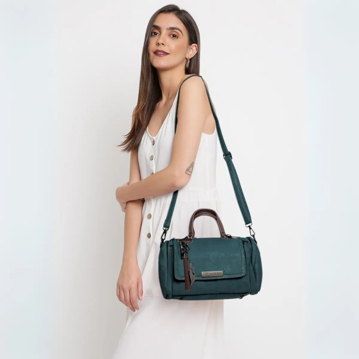 Timeless Mystique Satchel Handbag - Teal Blue