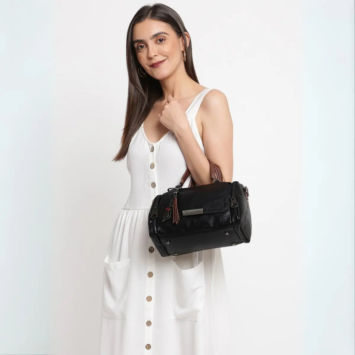 Timeless Mystique Satchel Handbag - Black