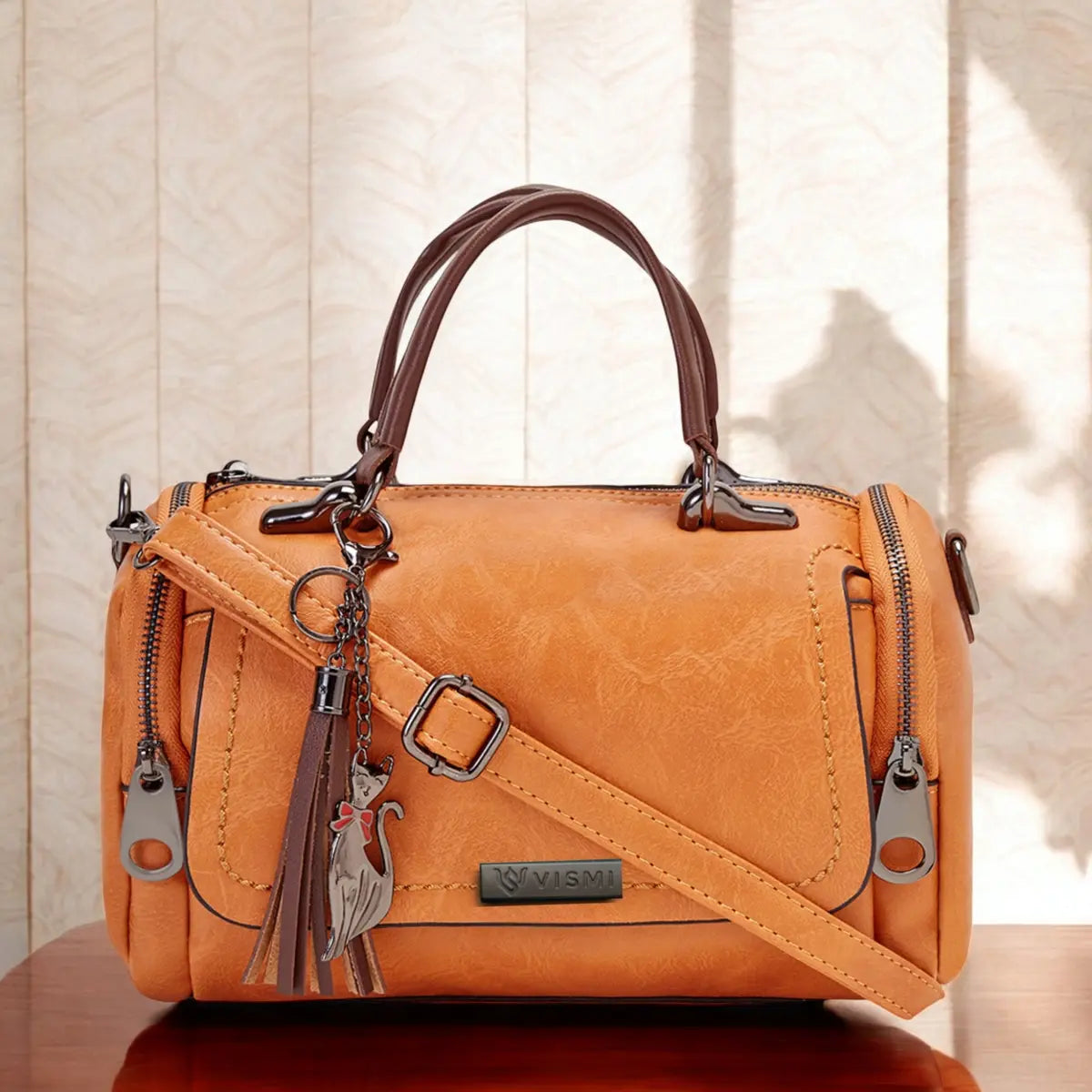 Timeless Mystique Satchel Handbag - Tan