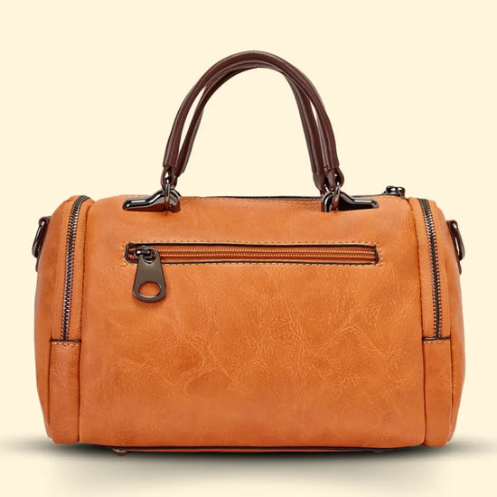 Timeless Mystique Satchel Handbag Tan Casual and Chic Look