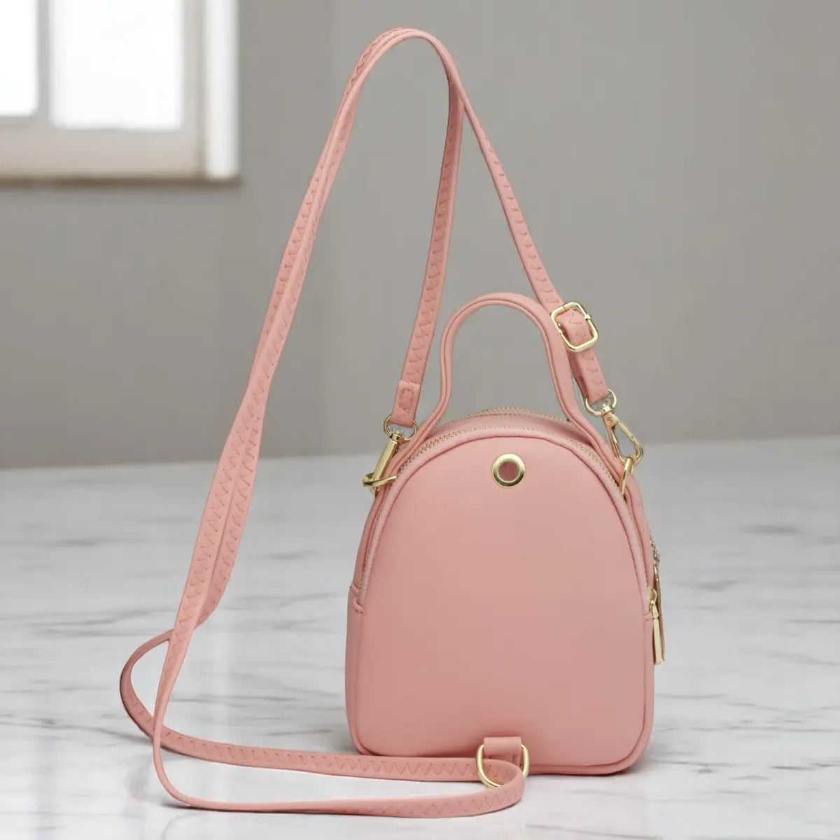 Stylish Sling Crossbody Handbag- Pink