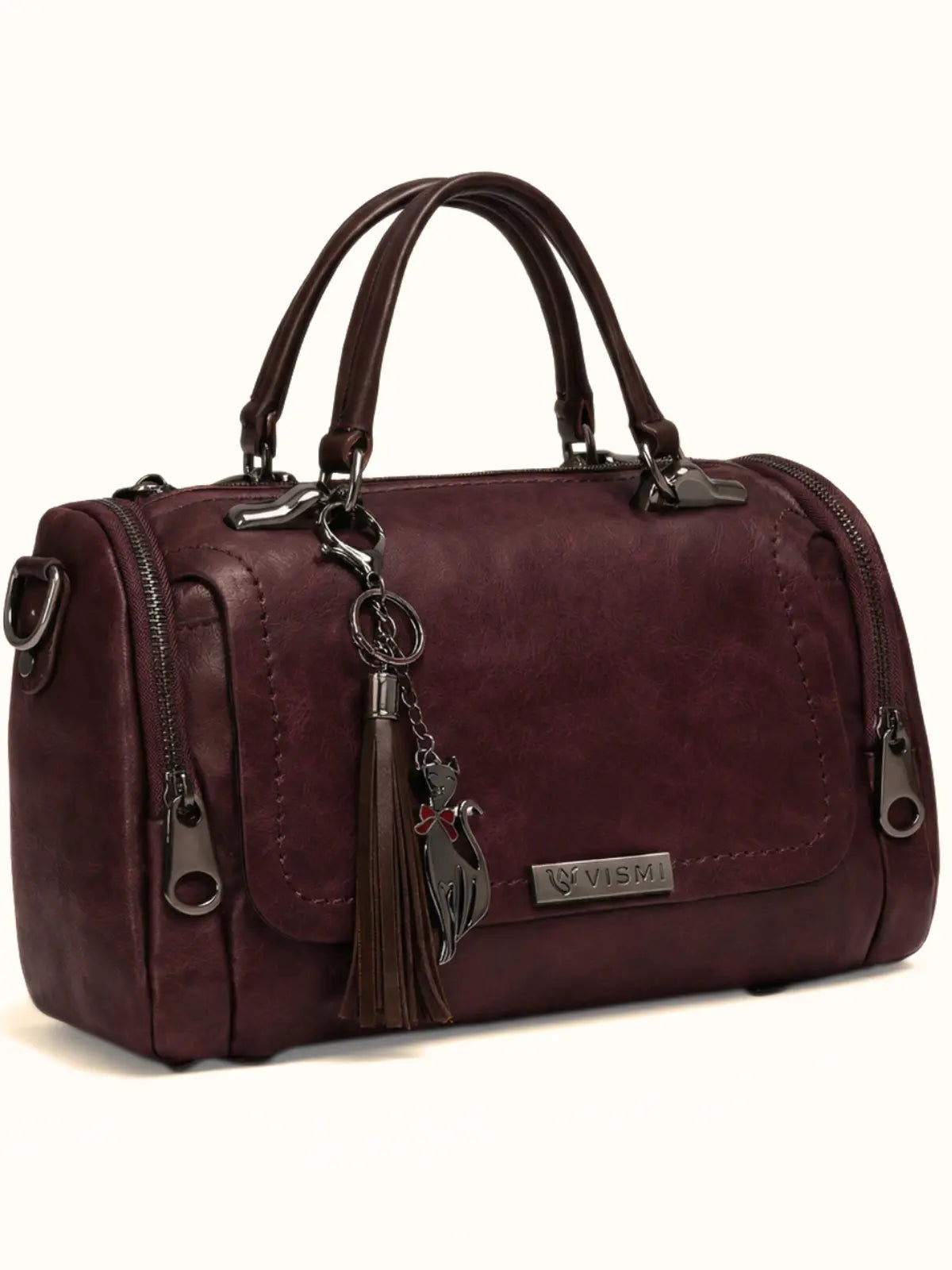 Timeless Mystique Satchel Handbag - Wine