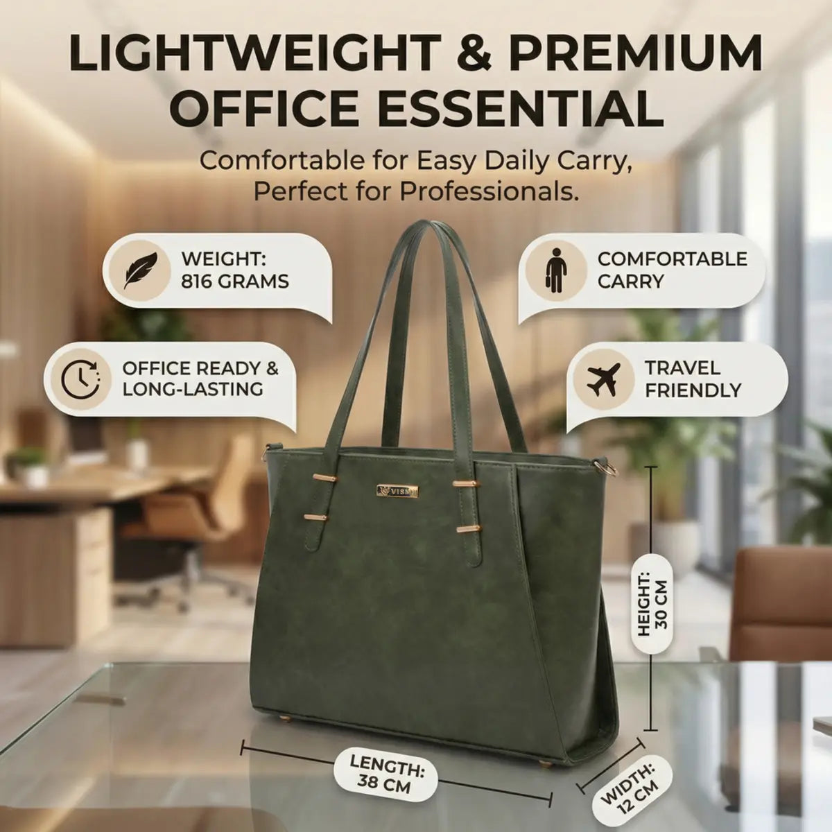 Timeless Contour Laptop Handbags - Olive Green