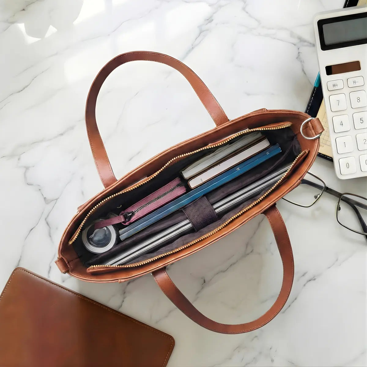 Timeless Contour Laptop Handbags - Tan