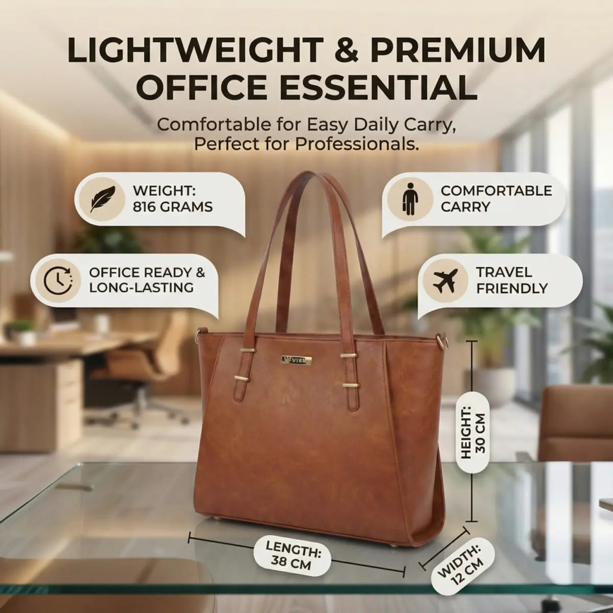 Timeless Contour Laptop Handbags - Tan