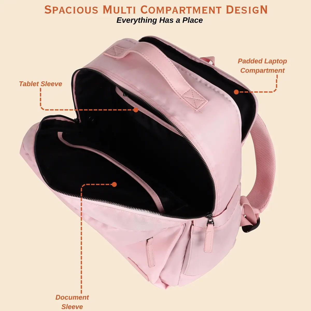 Everyday-Essentials-Pink-Backpack–Laptop-Bag-for-Office-Study-Travel
