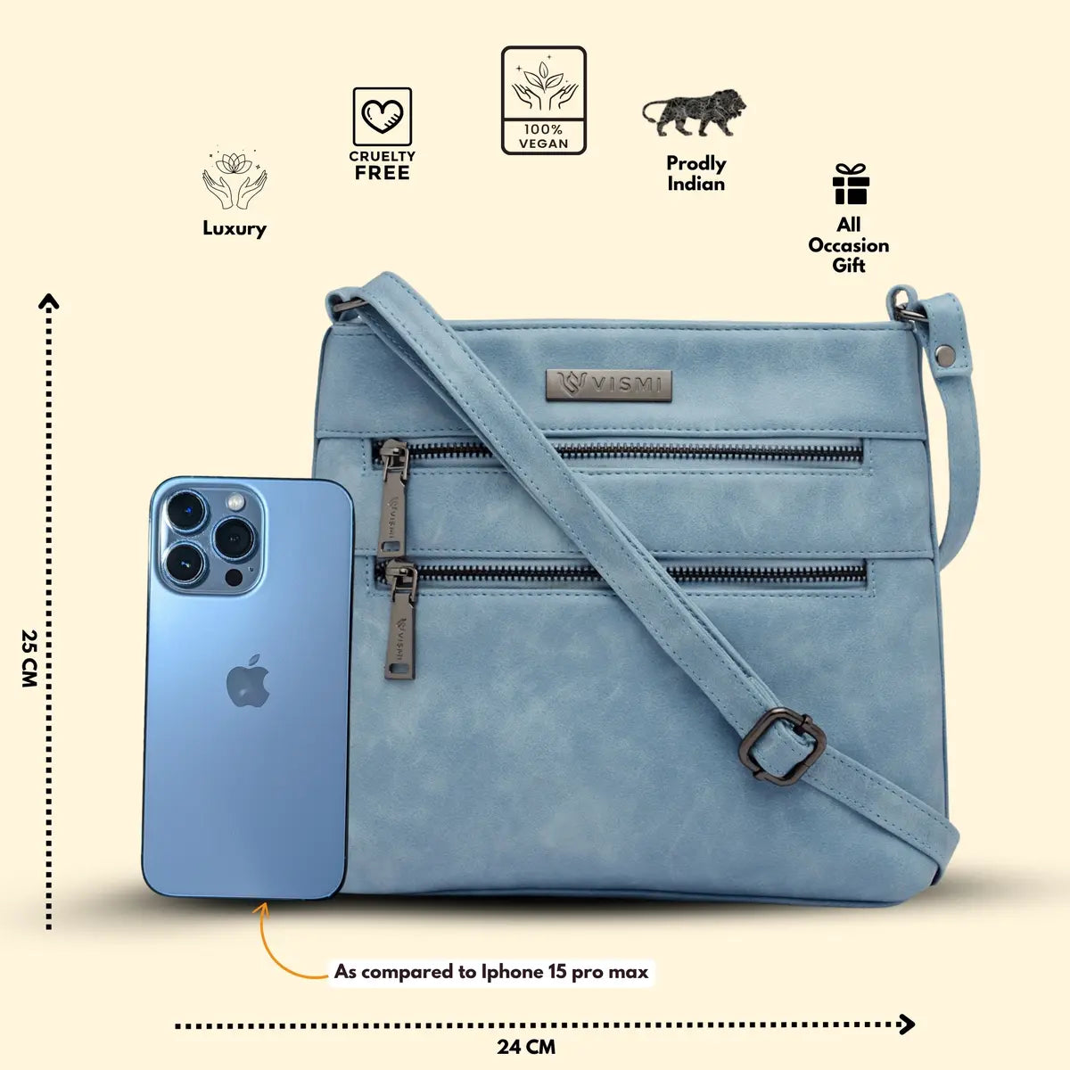 Timeless Versa Women's Sling Bag - Sky Blue