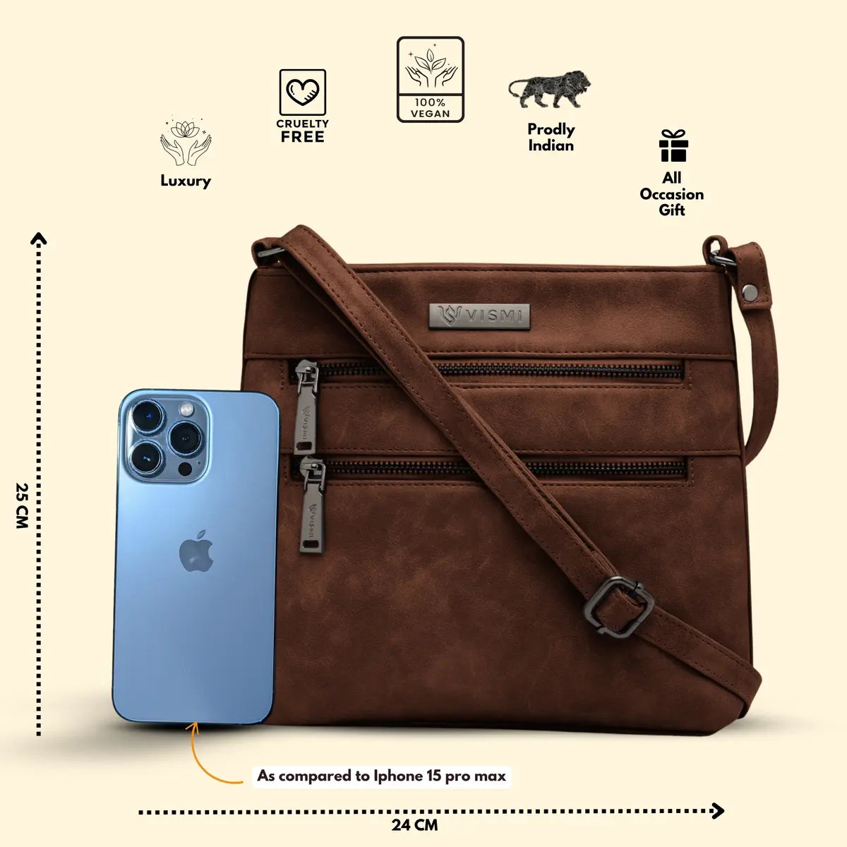 Timeless Versa Women's Sling Bag - Coffee Brown