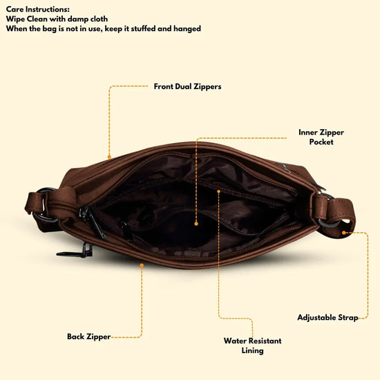 Timeless Versa Women's Sling Bag - Coffee Brown