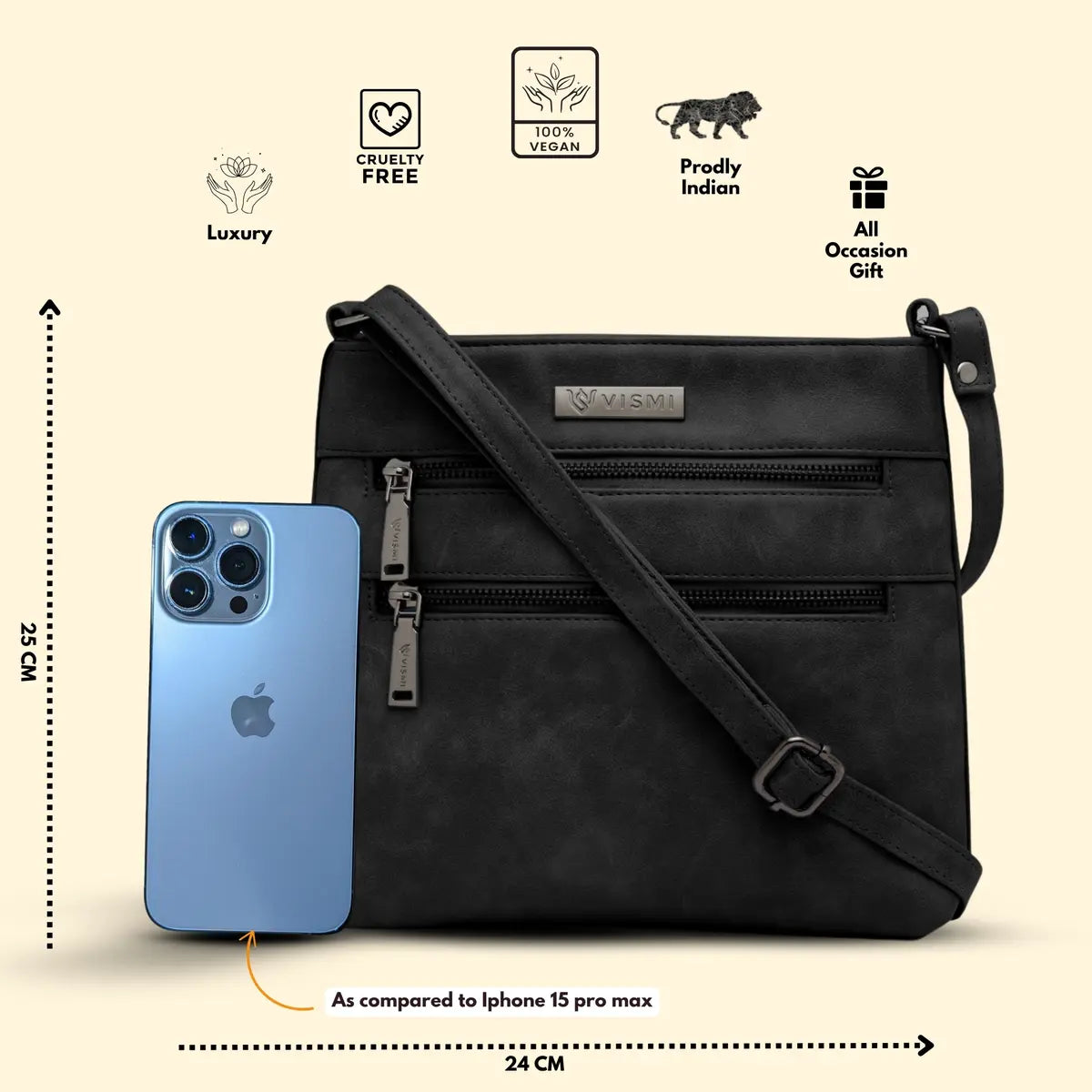 Timeless Versa Women's Sling Bag - Black