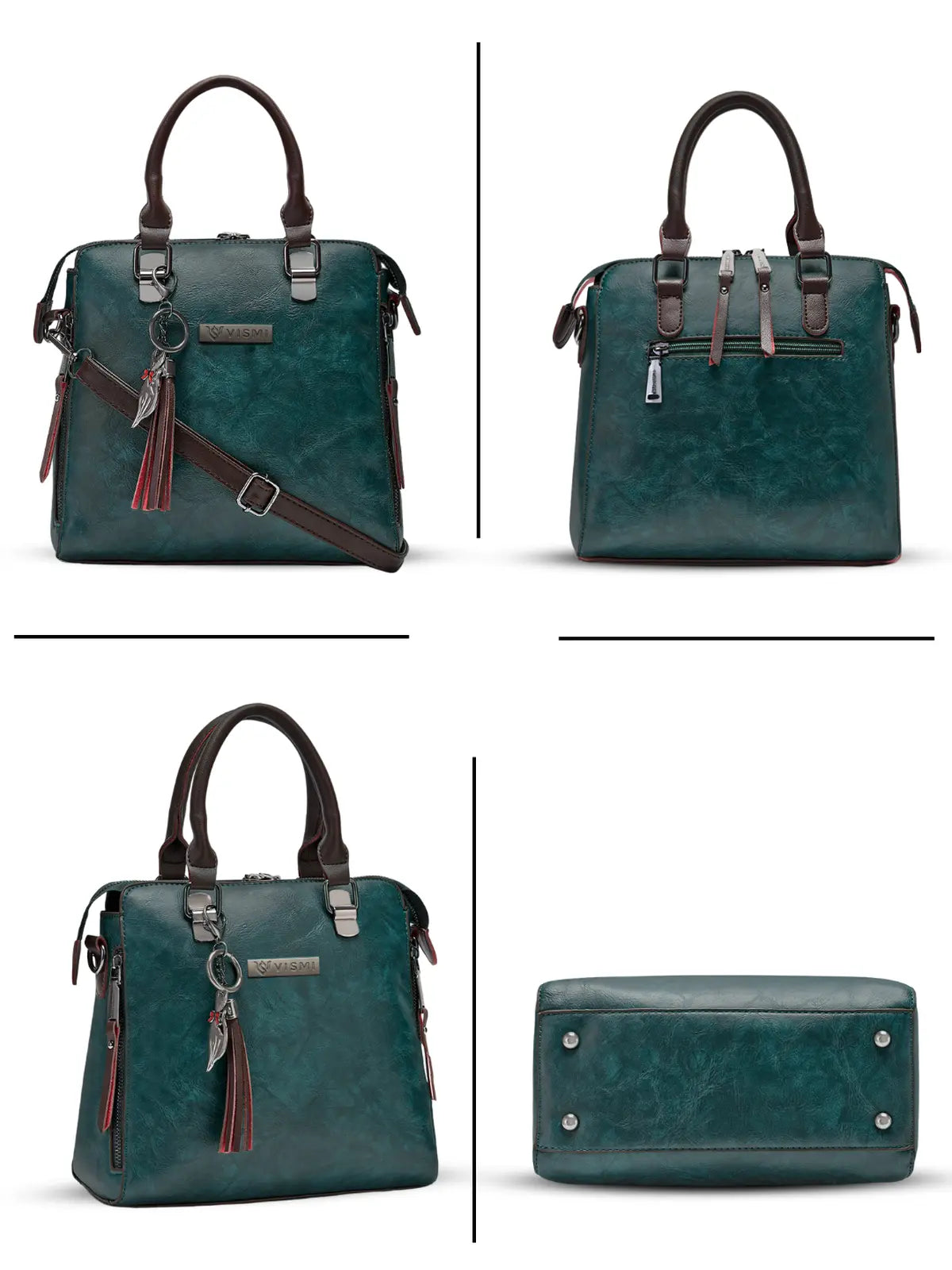 Timeless Elegance Satchel Handbag - Teal blue