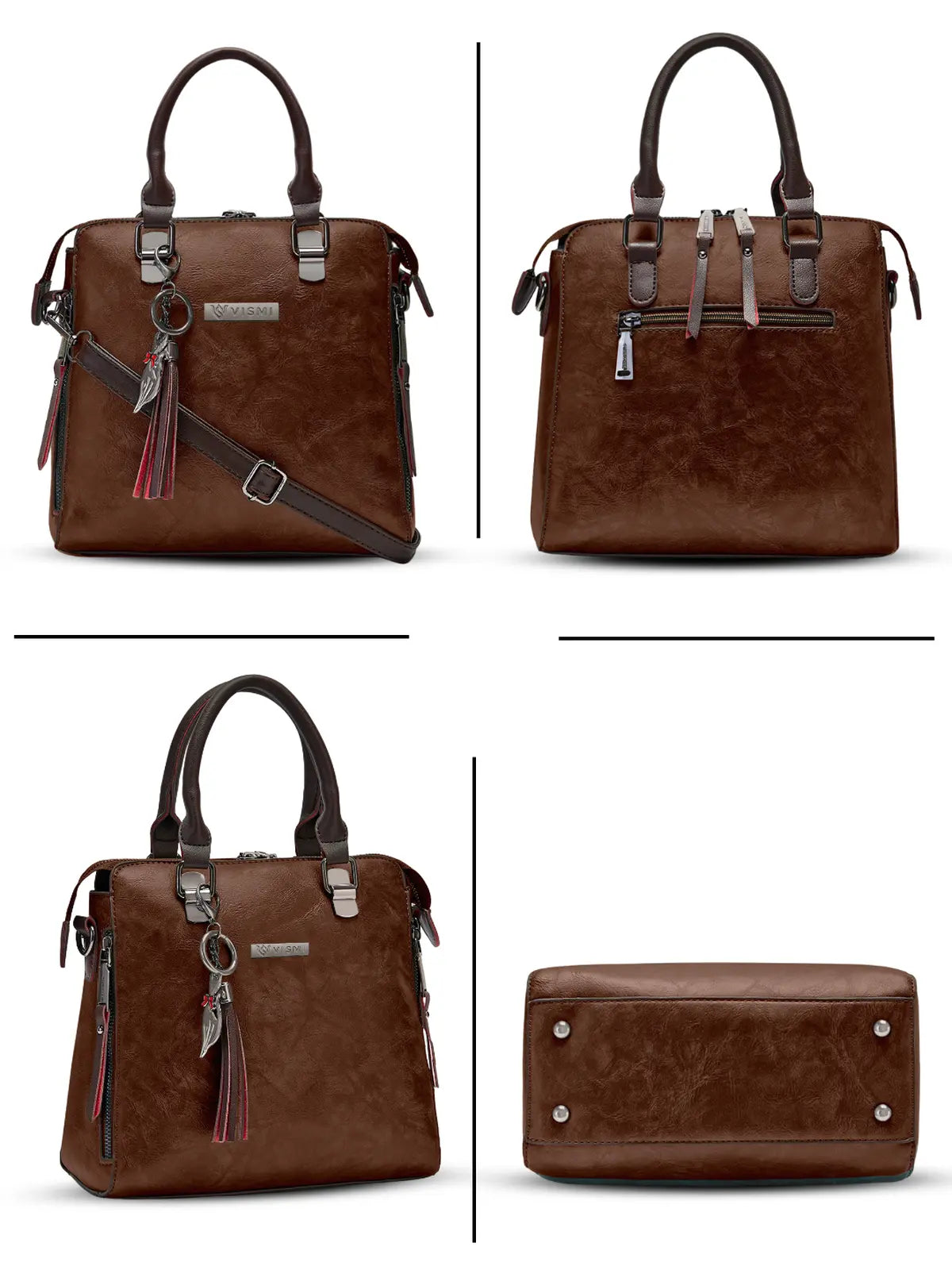 Timeless Elegance Satchel Handbag - Coffee Brown