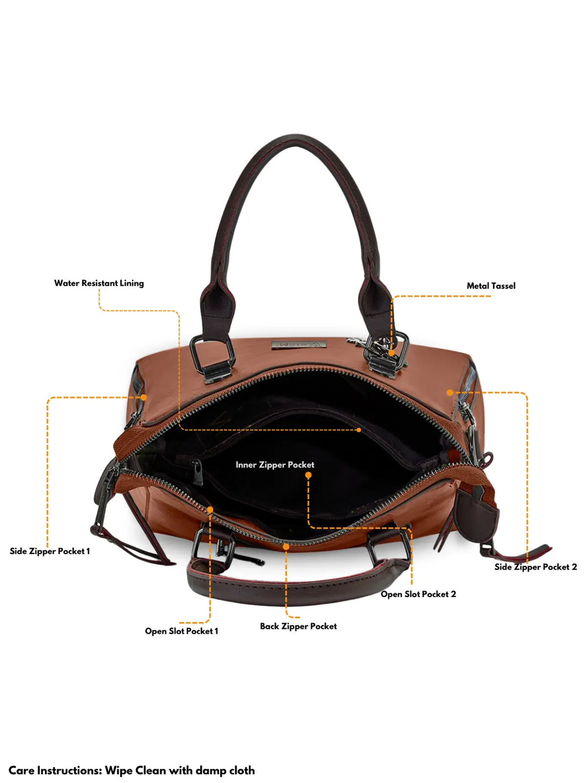 Timeless Elegance Satchel Handbag - Tan
