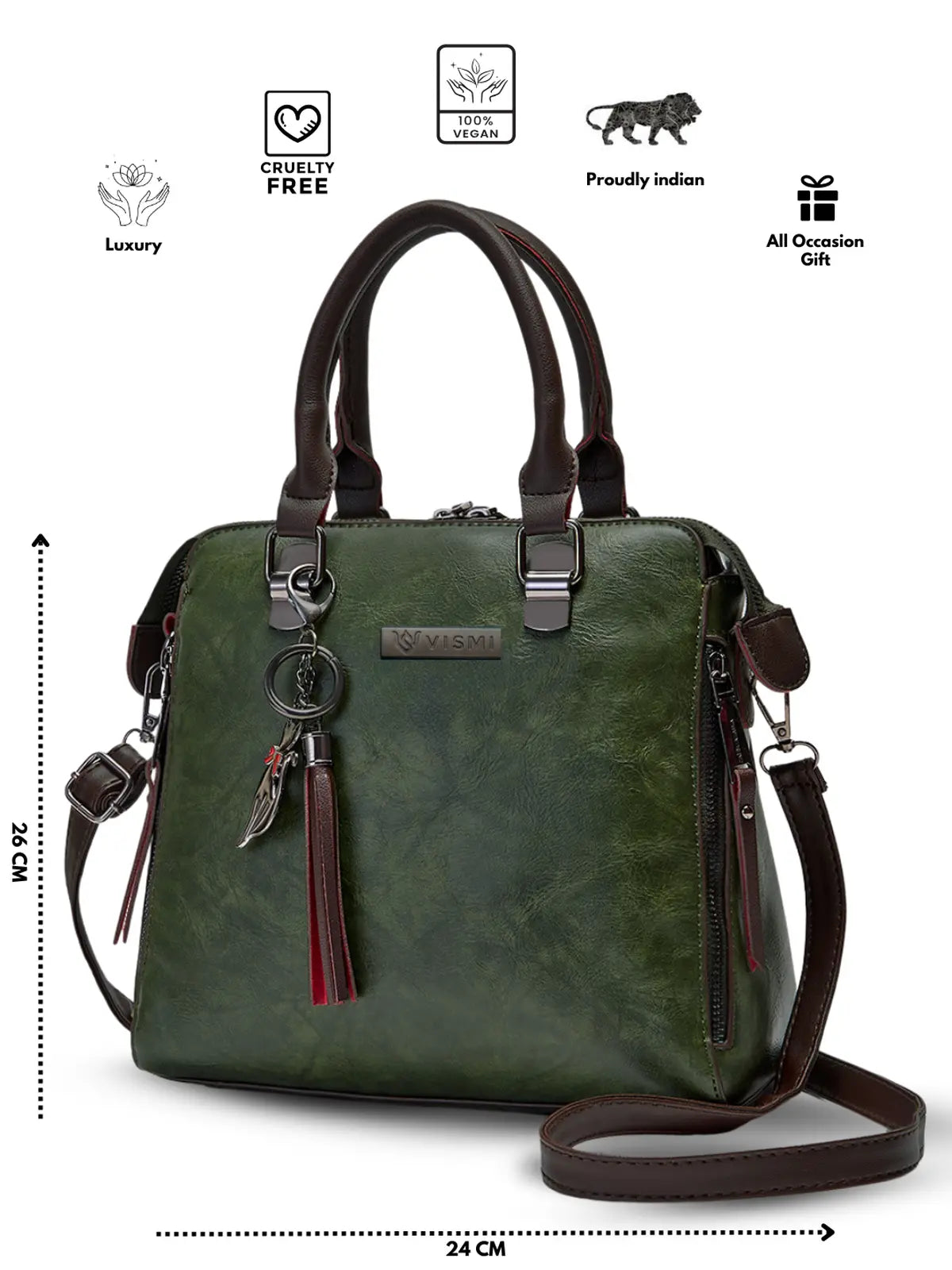Timeless Elegance Satchel Handbag - Olive Green