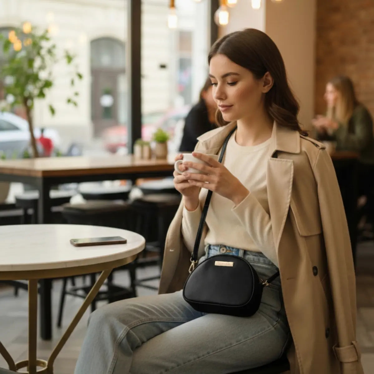 Timeless Chic Women's Sling Bag - Black