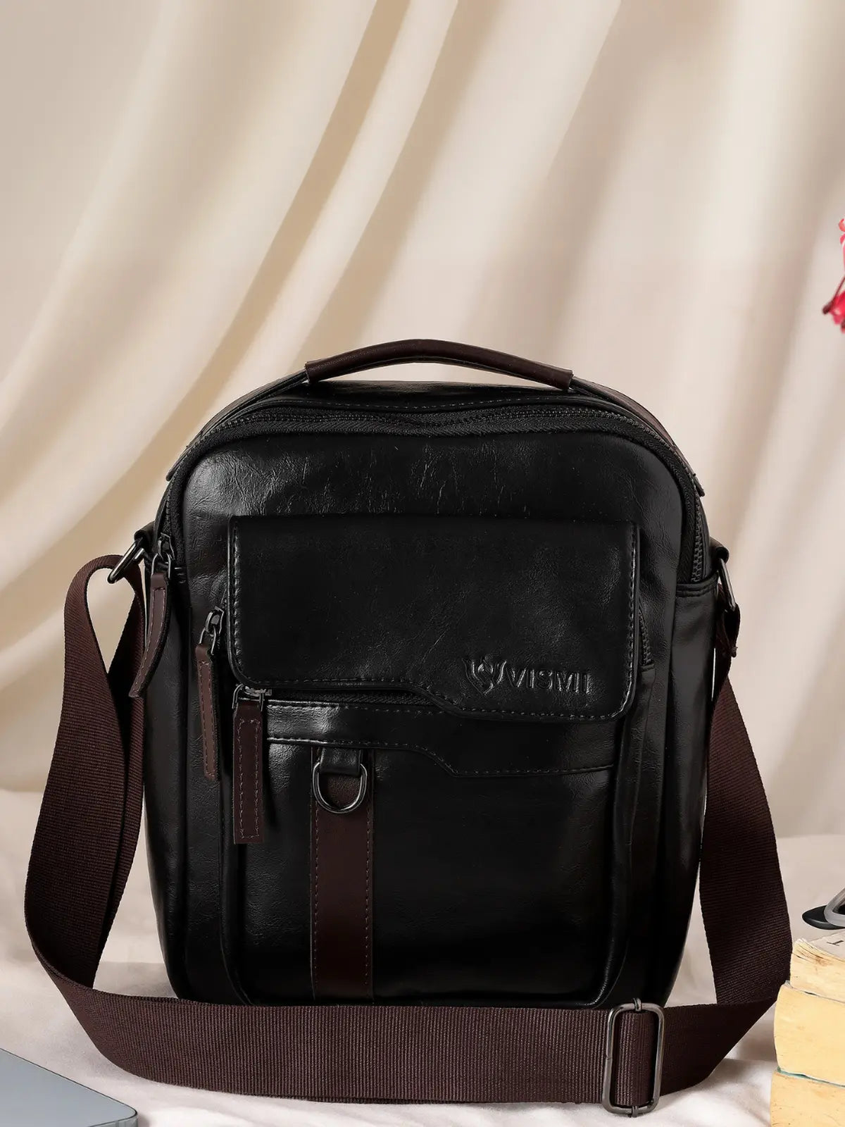 Timeless Alpha Men's Messenger Bag - Black