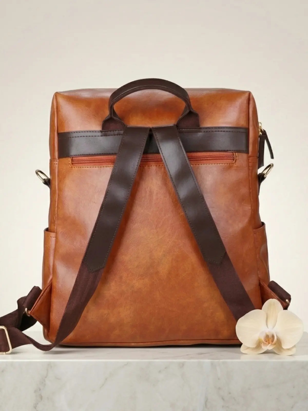 Timeless Shine Women Backpack - Tan