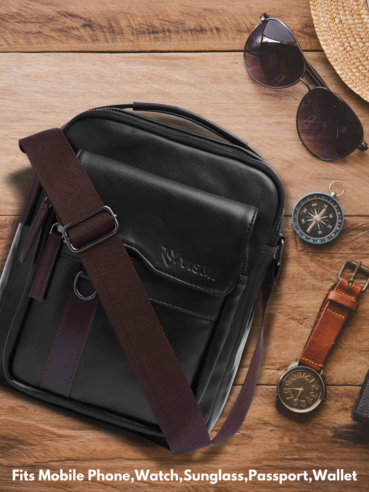 Timeless Alpha Men's Messenger Bag - Black