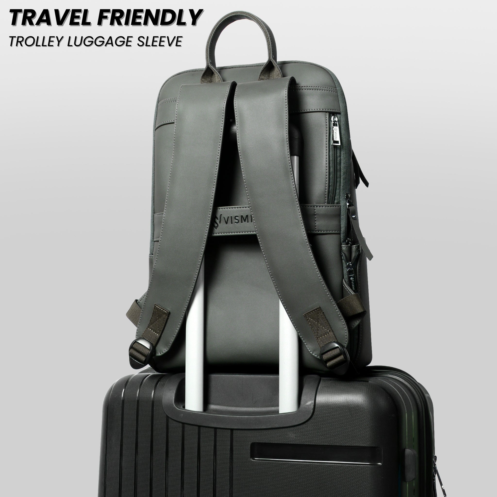 VISMIINTREND Executive Laptop Backpack - Grey