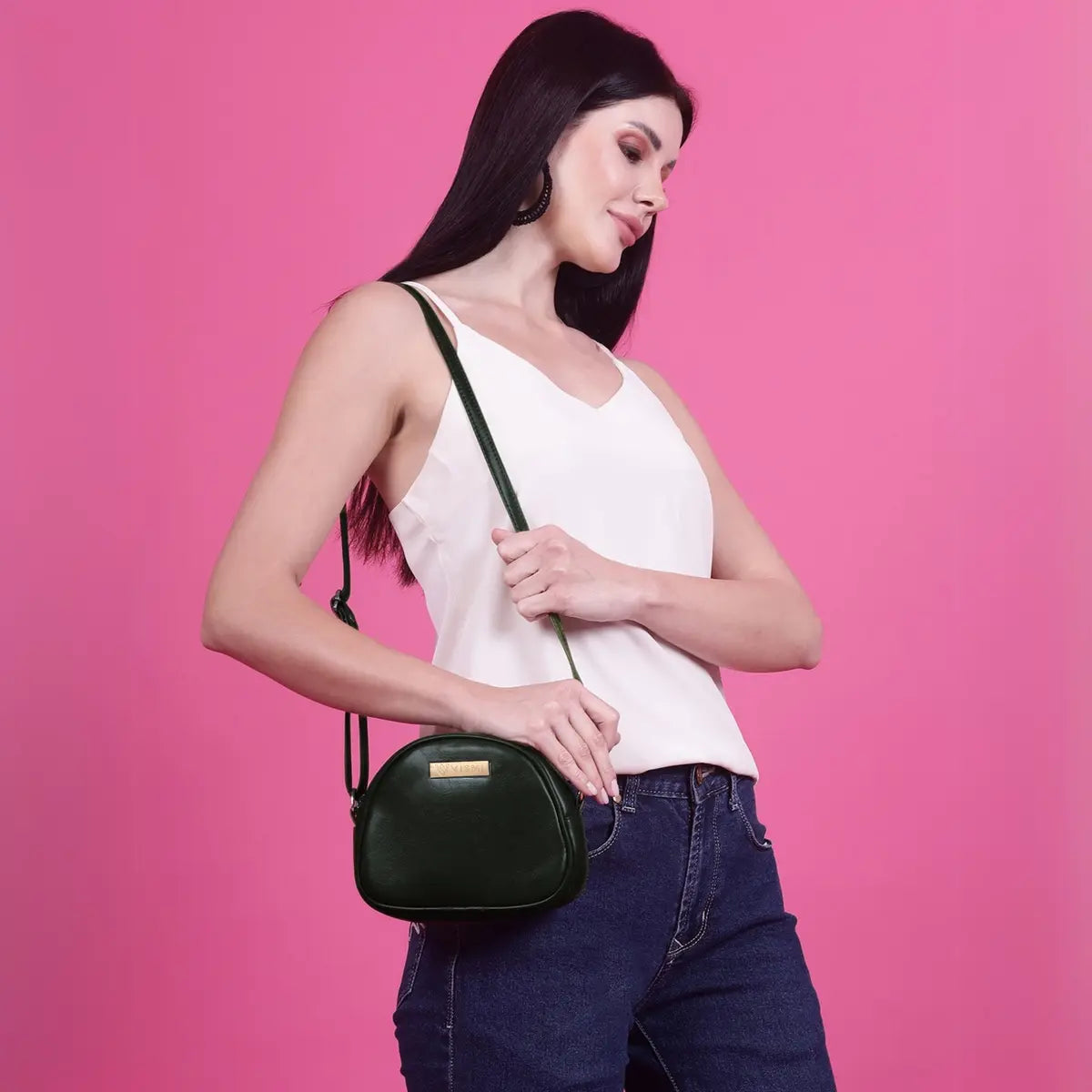 Timeless Chic Women's Sling Bag - Black