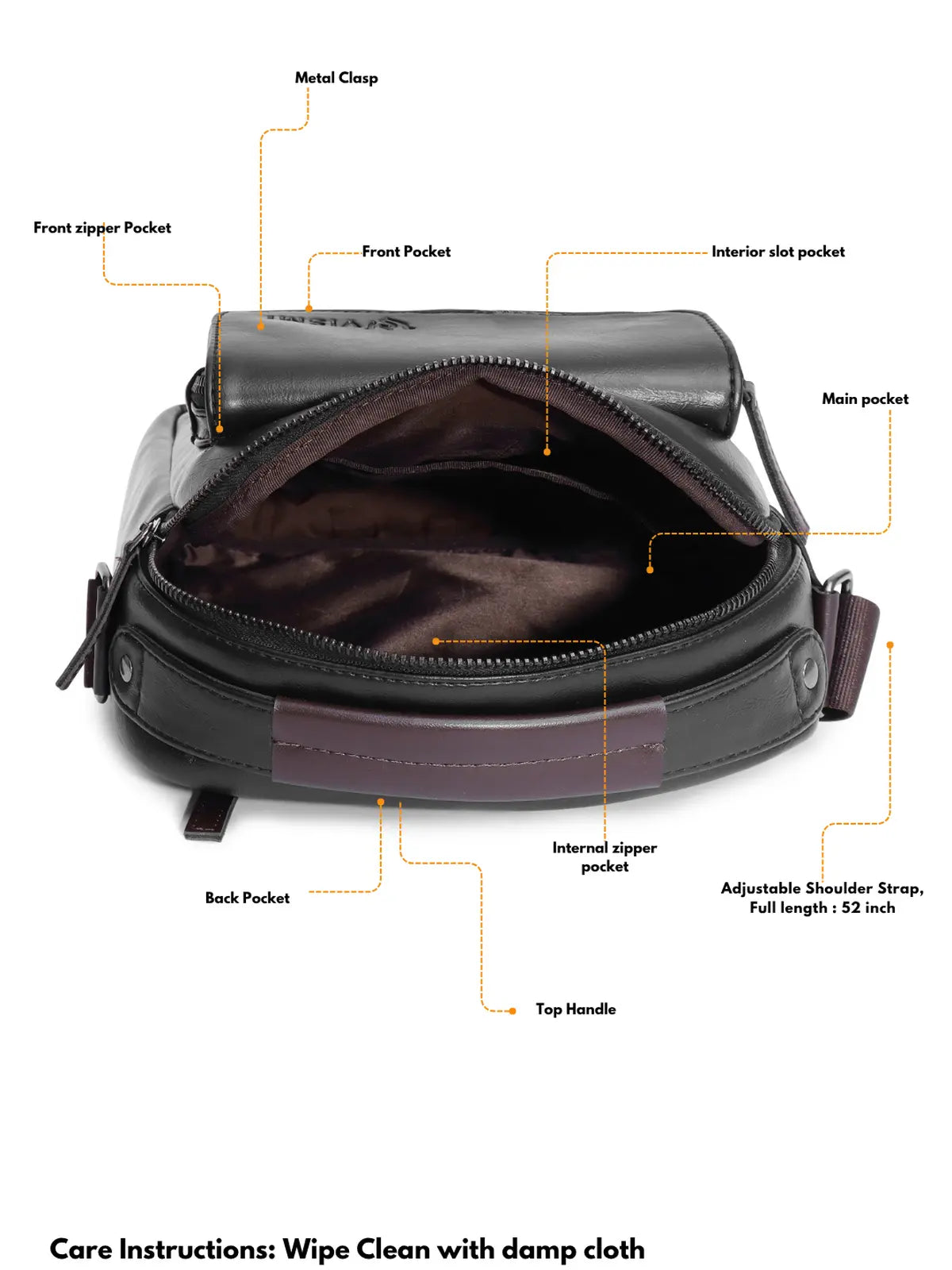 Timeless Alpha Men's Messenger Bag - Black