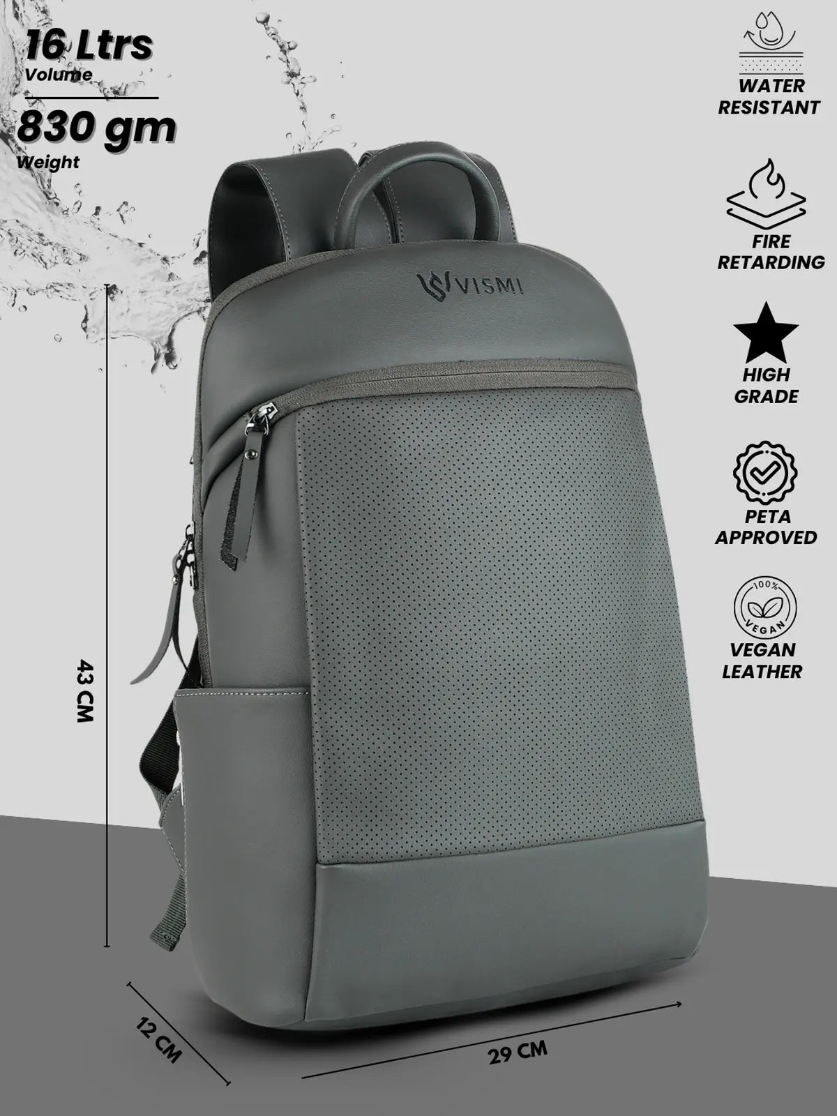 VISMIINTREND Executive Laptop Backpack - Grey