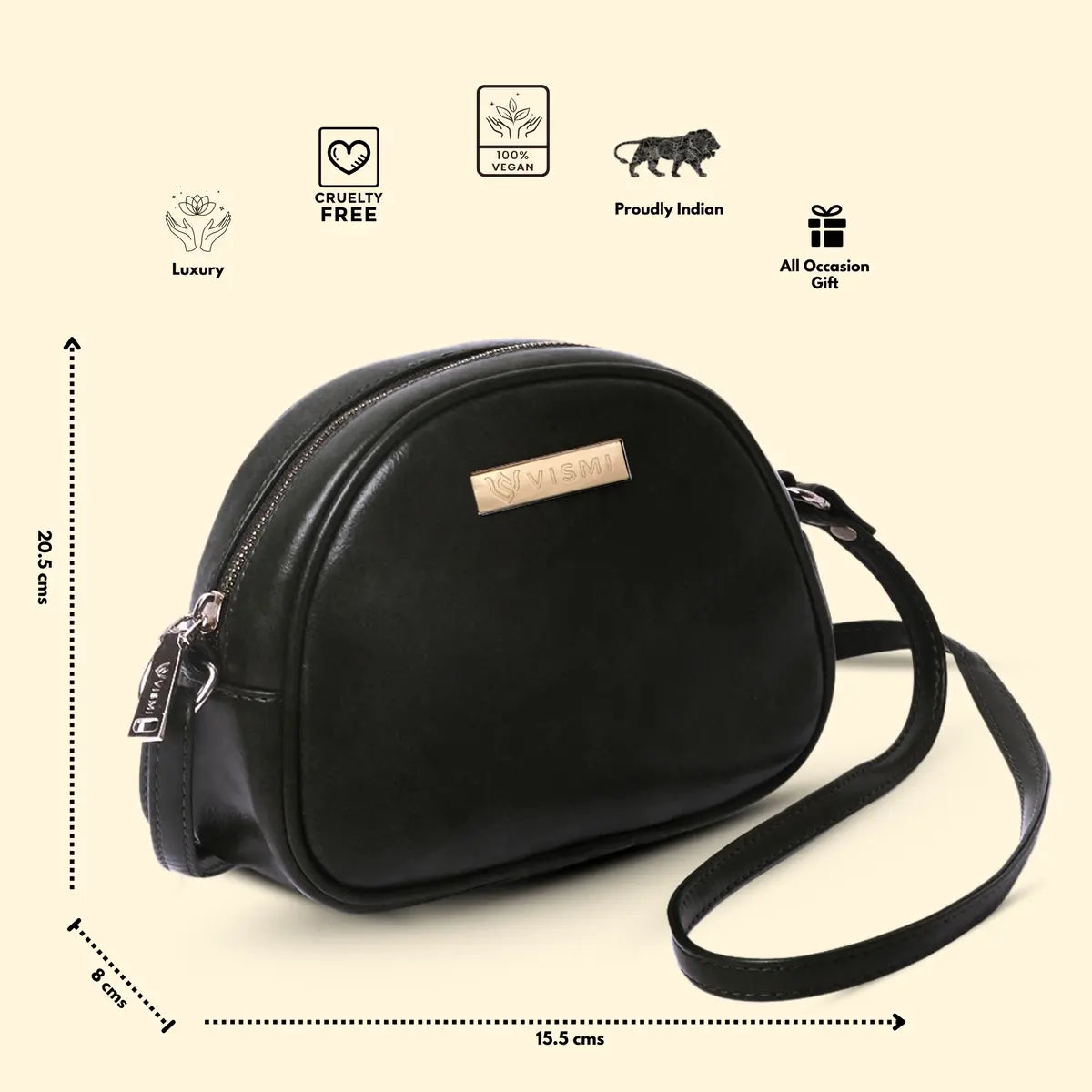 Timeless Chic Women's Sling Bag - Black
