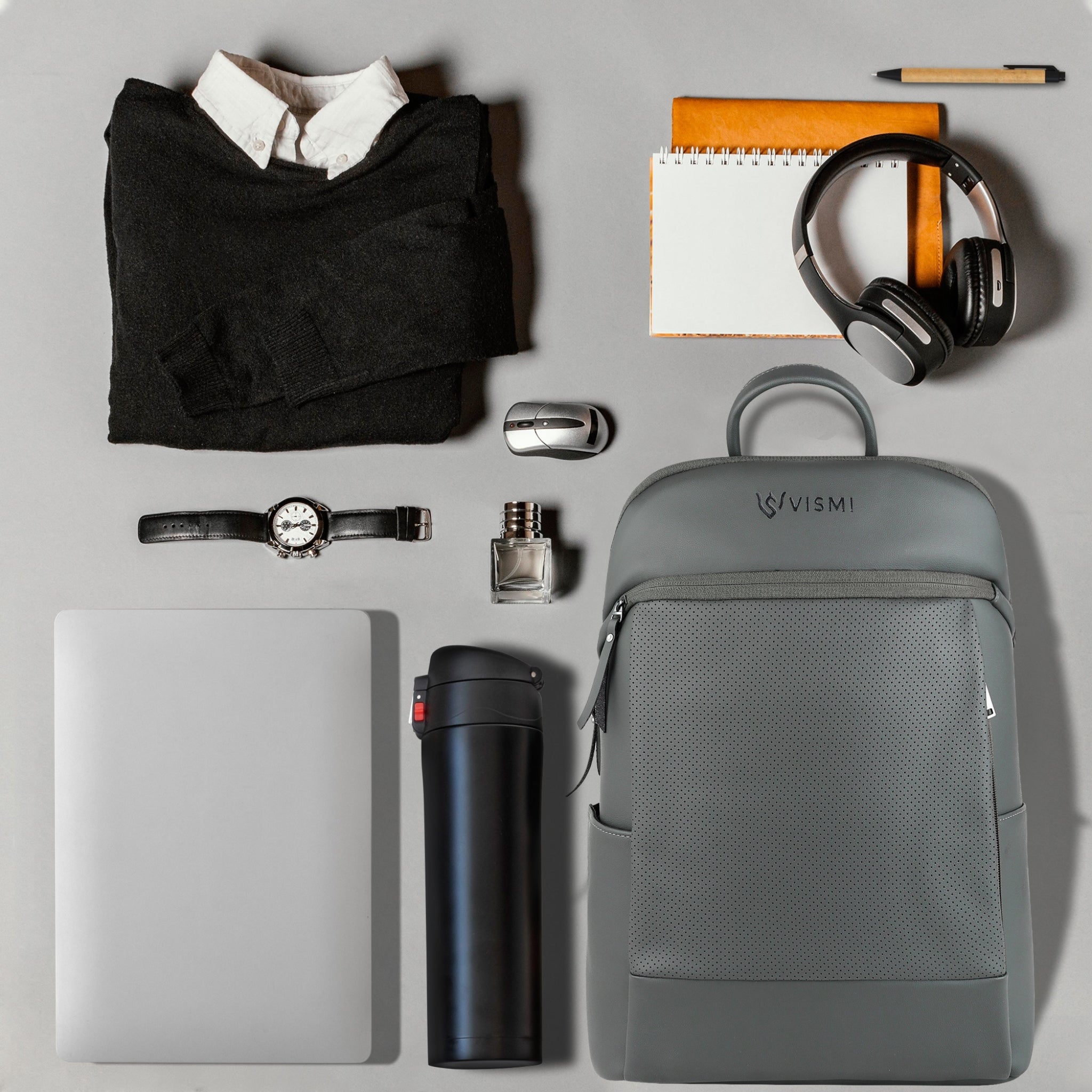 VISMIINTREND Executive Laptop Backpack - Grey