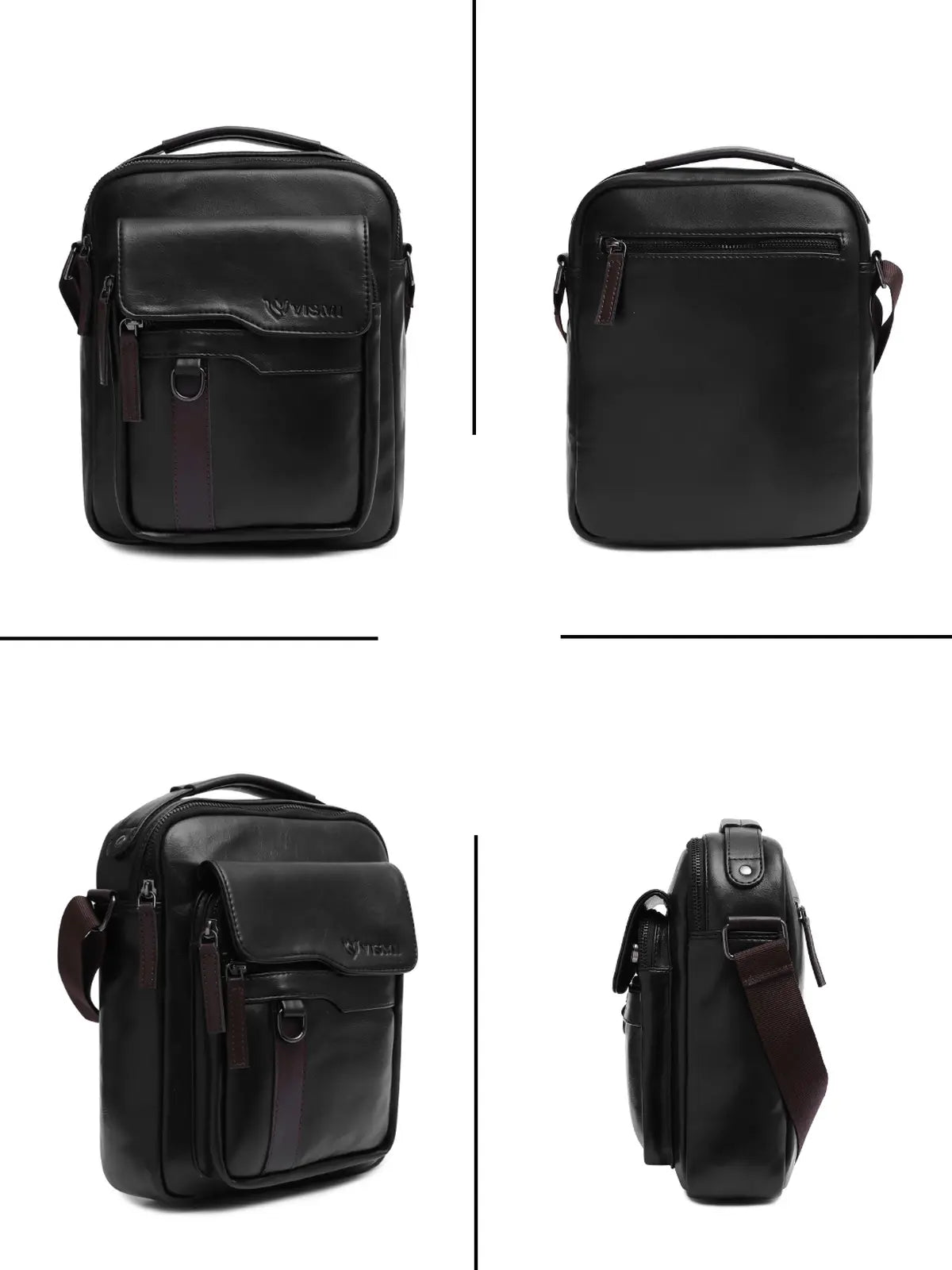 Timeless Alpha Men's Messenger Bag - Black