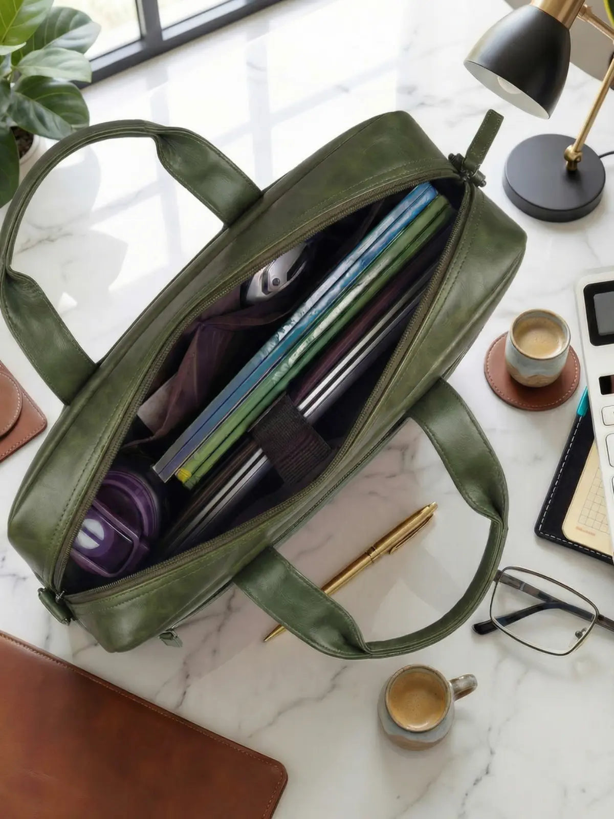 Timeless Orbit Laptop Bag - Olive Green