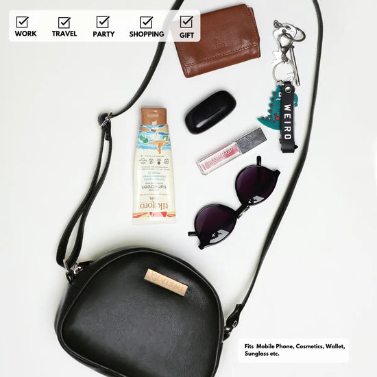 Timeless Chic Women's Sling Bag - Black