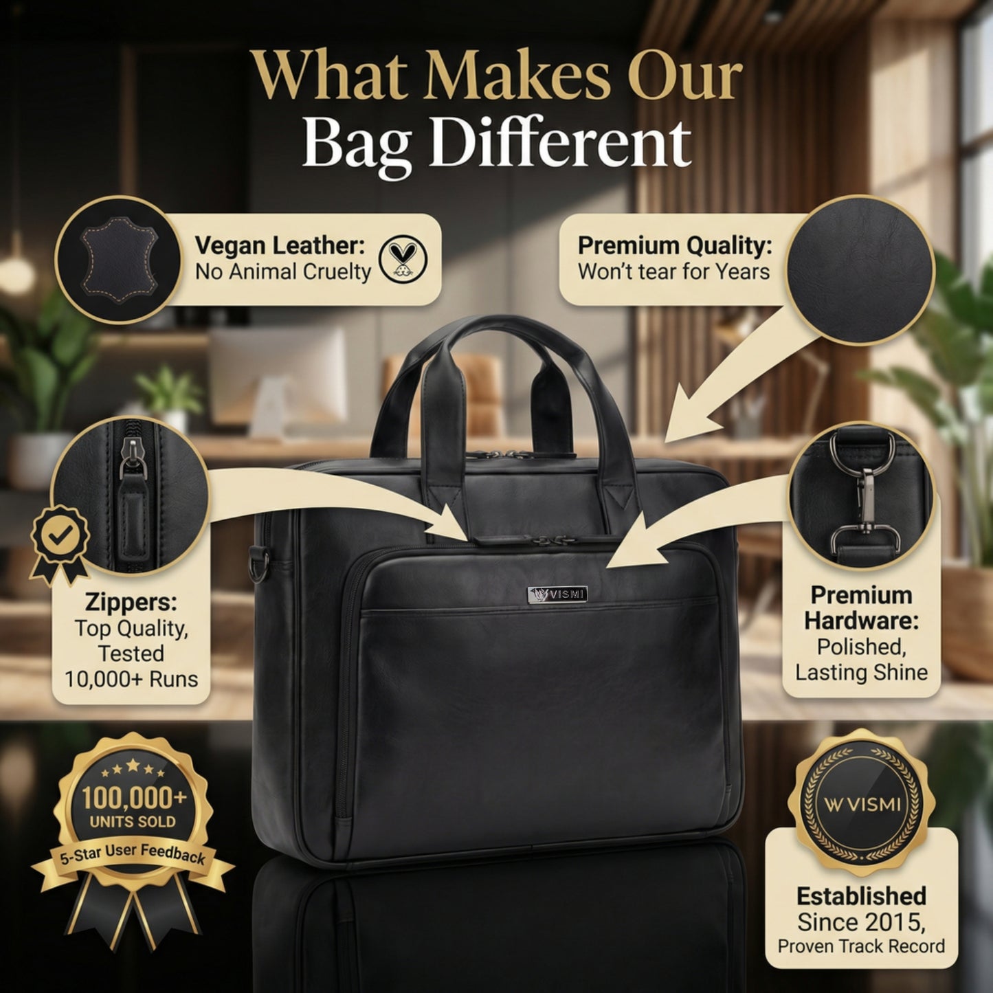 Legacy Laptop Messenger Bag- Black