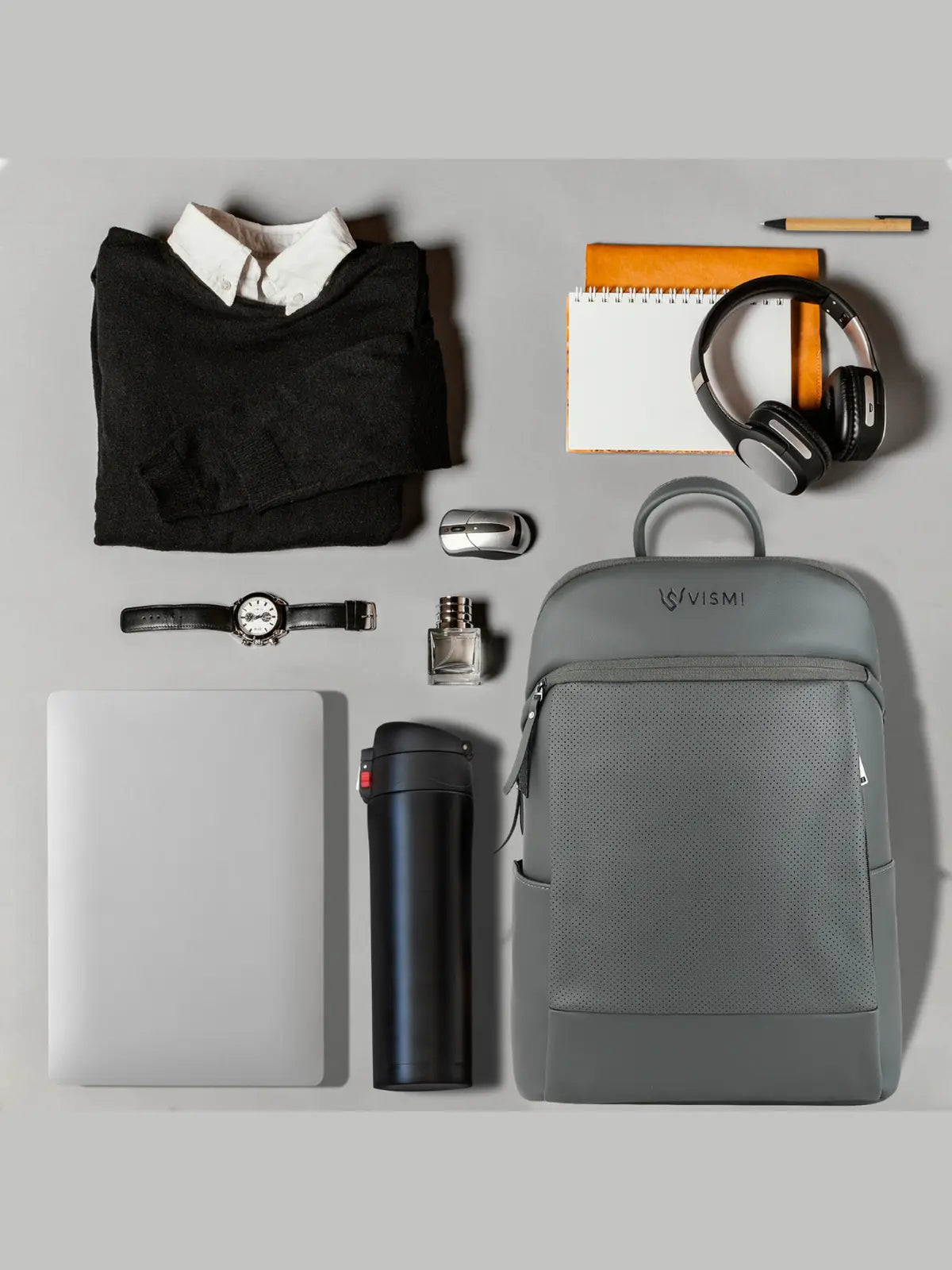 VISMIINTREND Executive Laptop Backpack - Grey