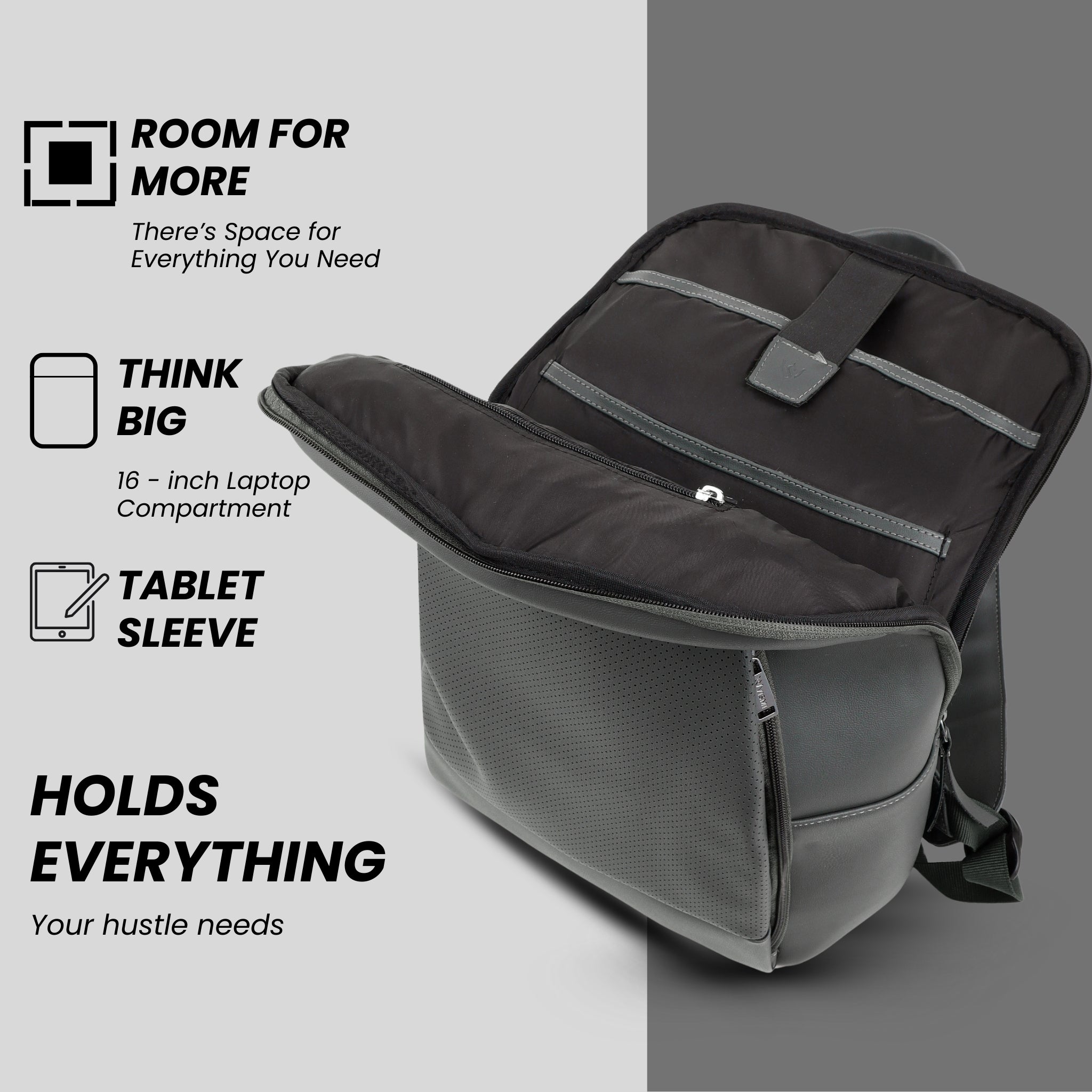 VISMIINTREND Executive Laptop Backpack - Grey