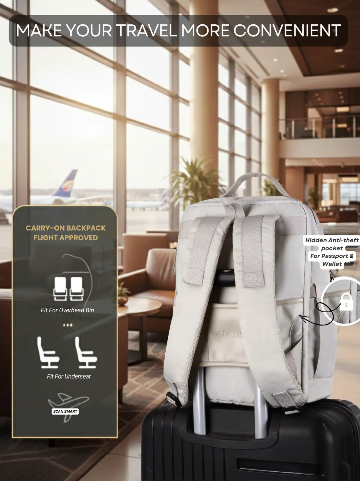 Everyday Essentials Travel Laptop Backpack - Grey