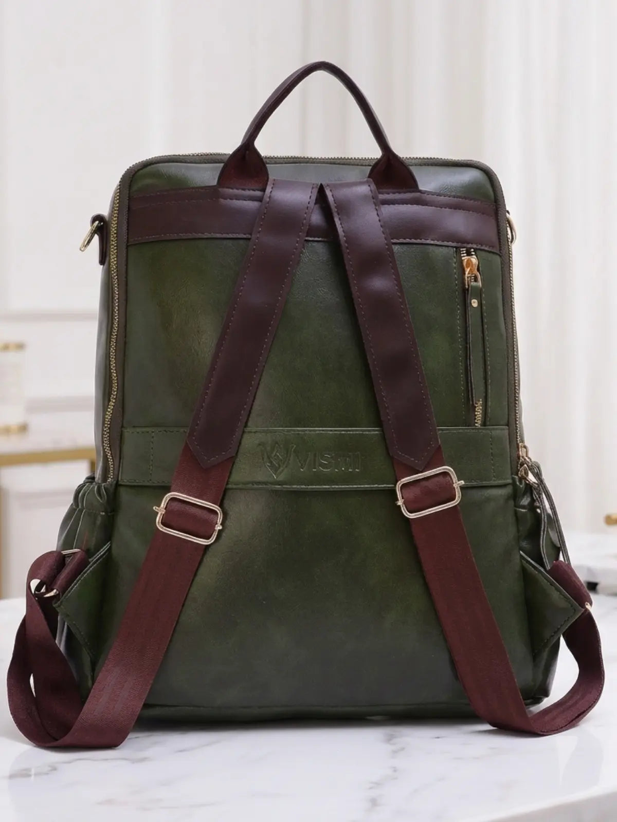 Timeless Diva Women Laptop Backpack - Olive Green