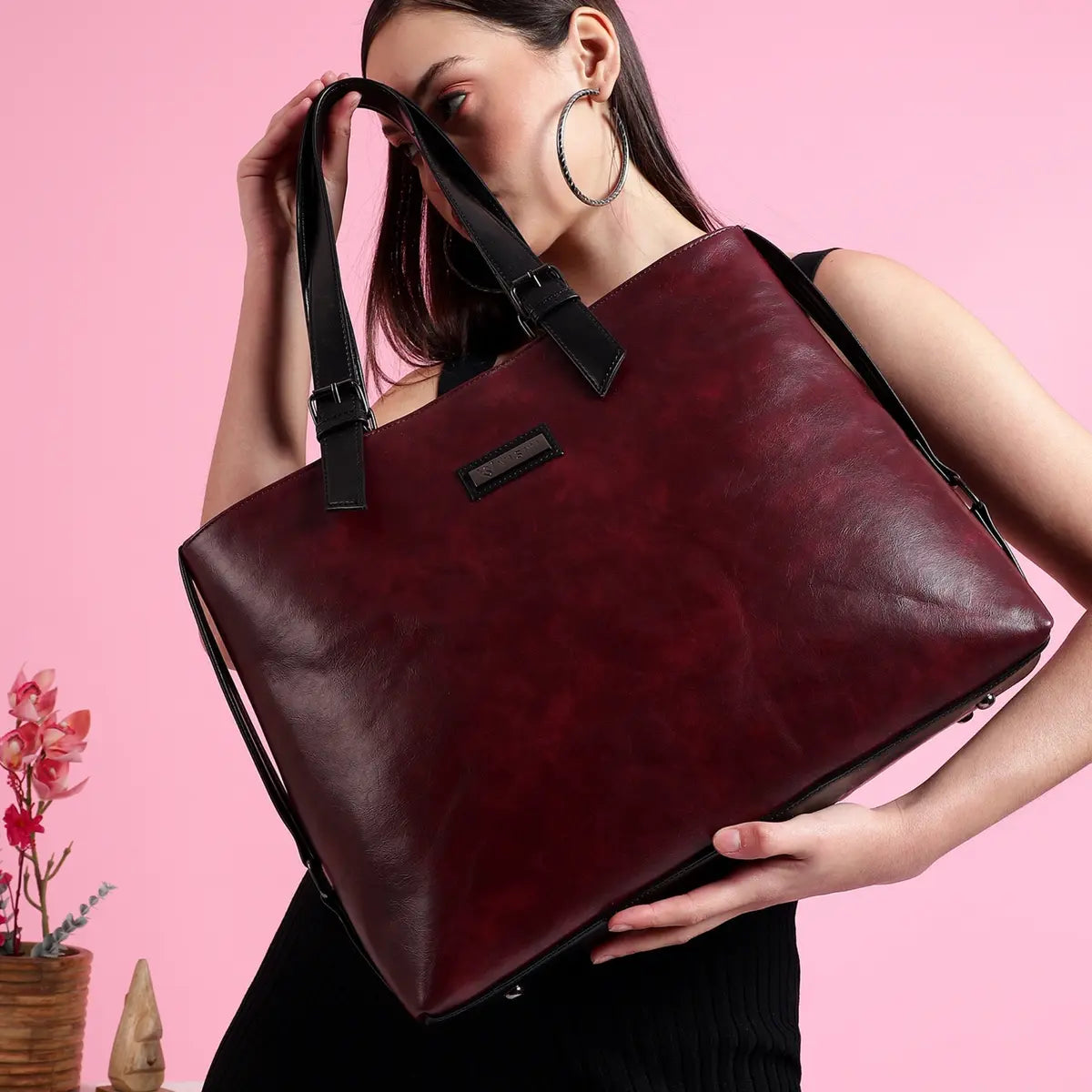 Timeless Classic Work Tote Bag - Wine