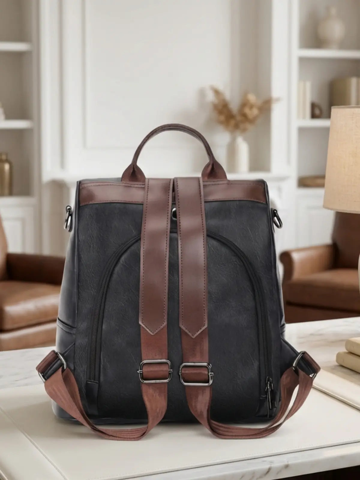 Timeless Aura Women Backpack Handbag - Black
